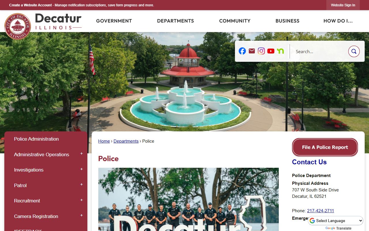Decatur Police Department website for recent arrests information