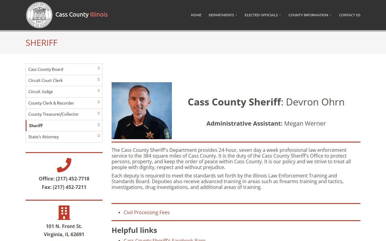 Cass County Sheriff website for recent arrest records