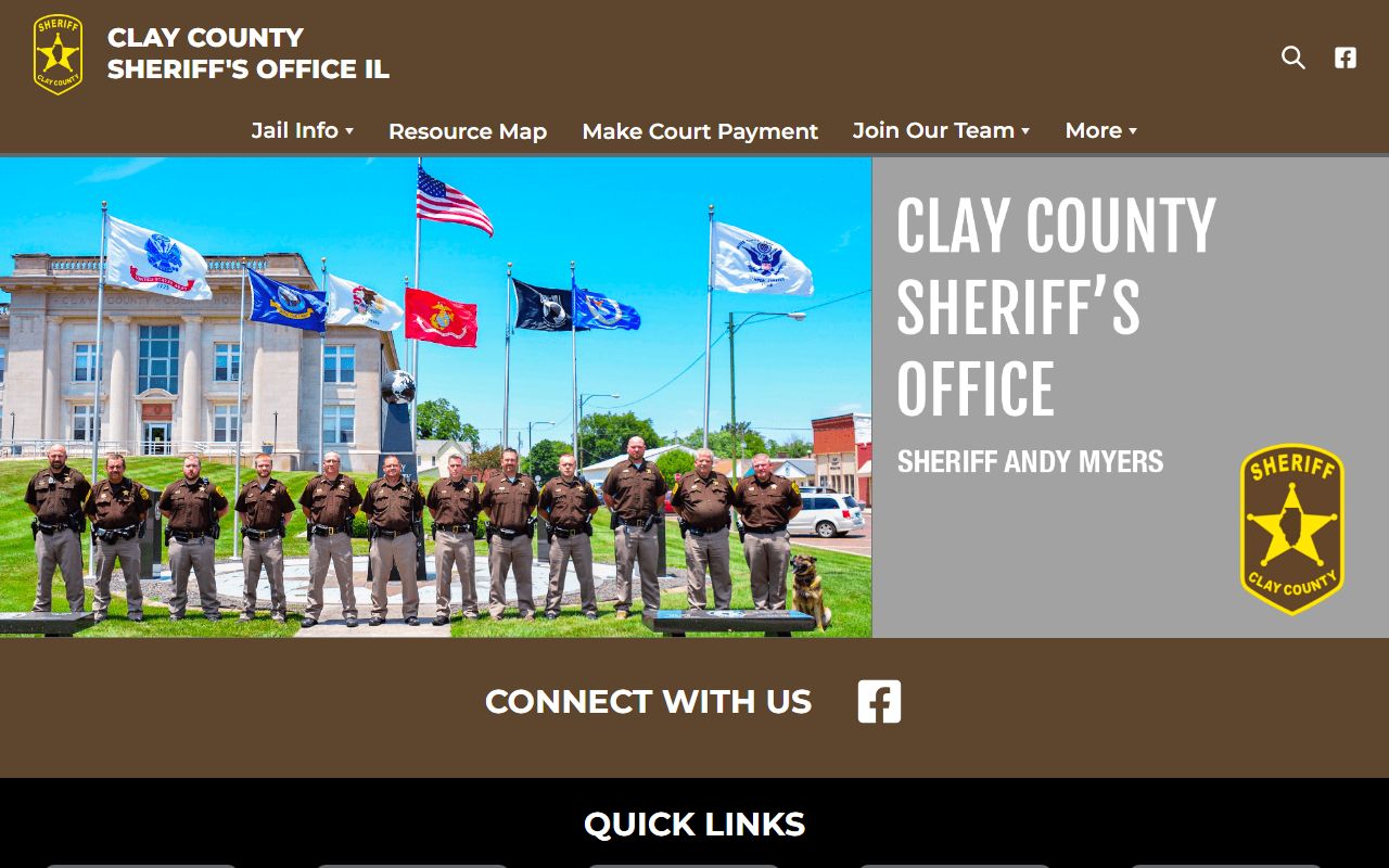 Clay County Sheriff website for recent arrest records