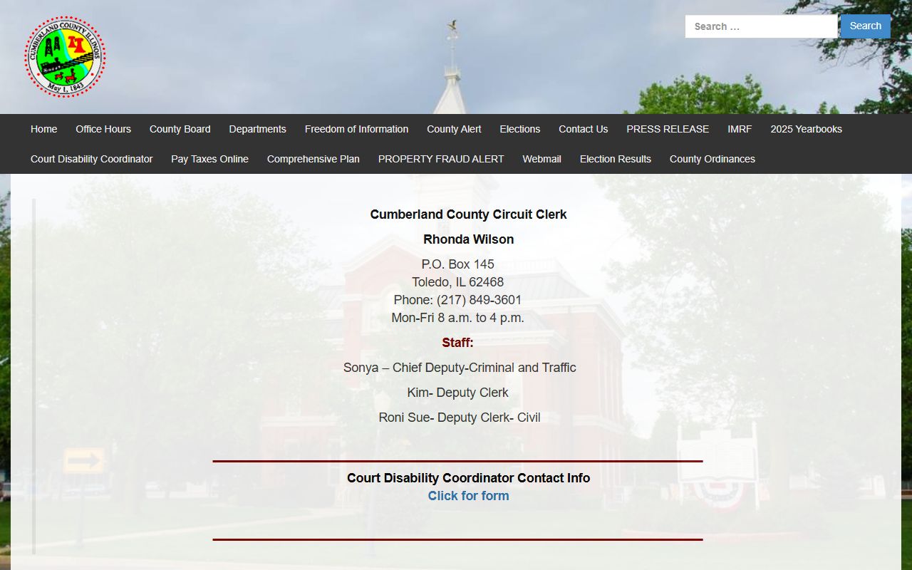 Cumberland County Circuit Clerk website for recent arrests court records