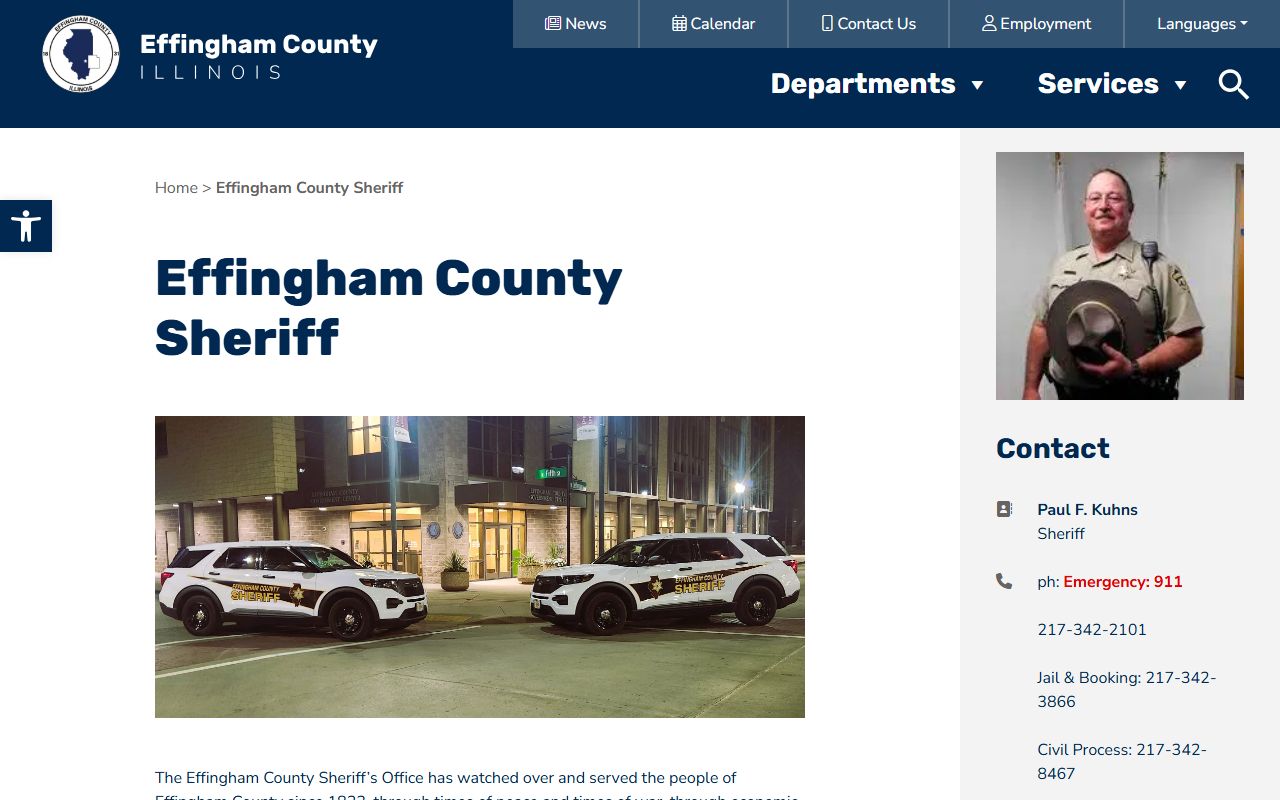 Effingham County Sheriff website for recent arrests information