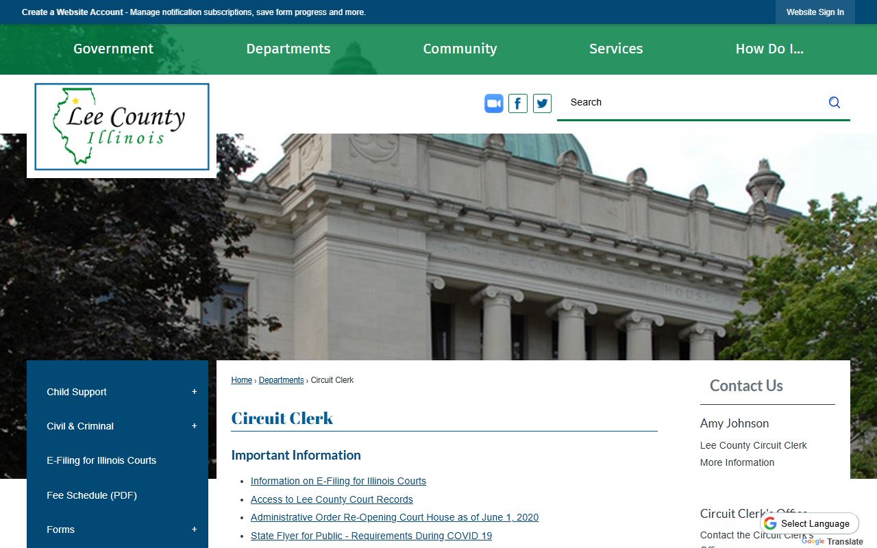 Lee County Circuit Clerk website for recent arrests court records