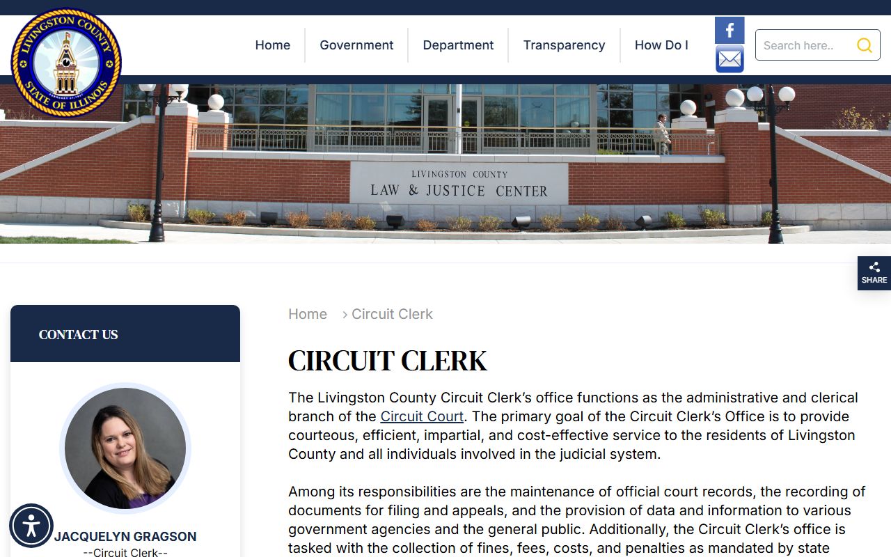 Livingston County Circuit Clerk website for recent arrests court records