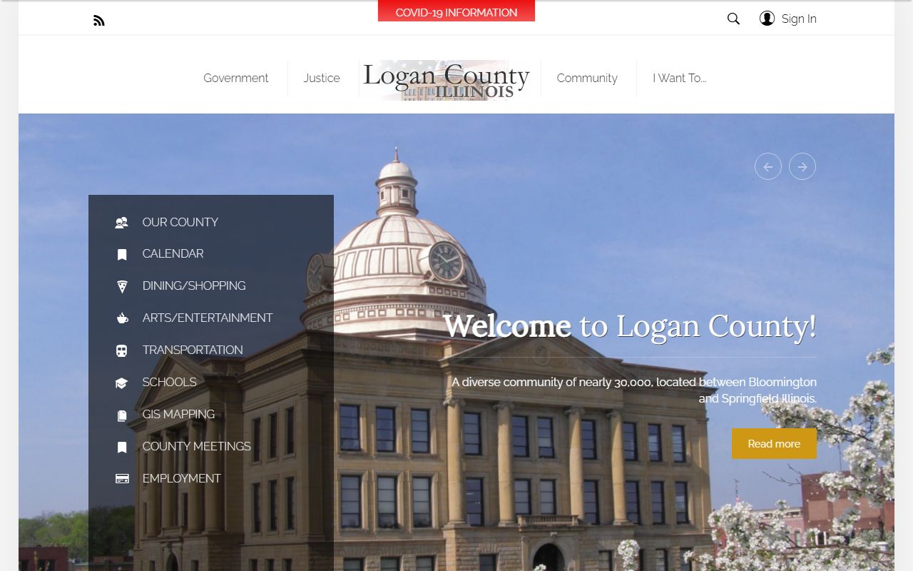 Logan County government website for arrest and court records