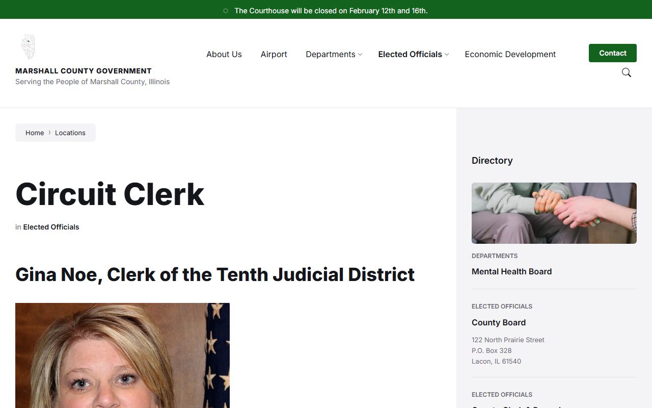 Marshall County Circuit Clerk website for court records search