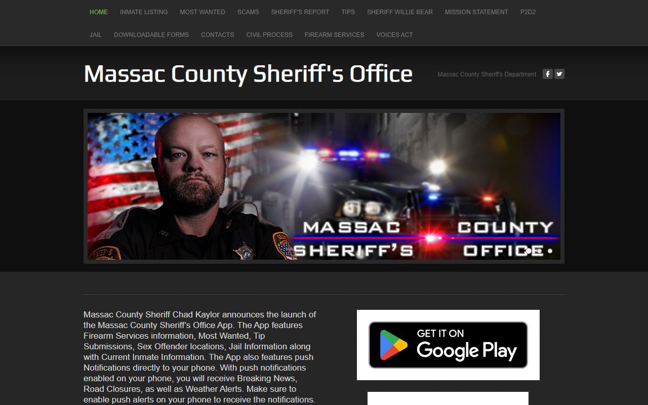 Massac County Sheriff website for recent arrest records