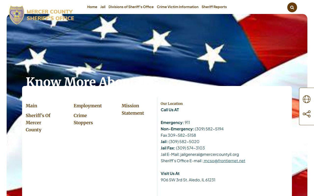 Mercer County Sheriff website for recent arrests information
