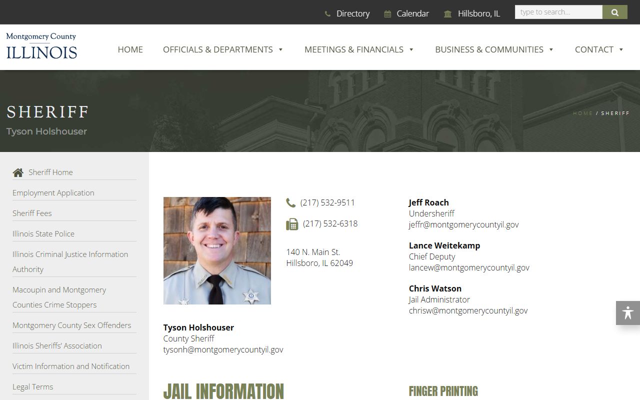Montgomery County Sheriff website for recent arrest information