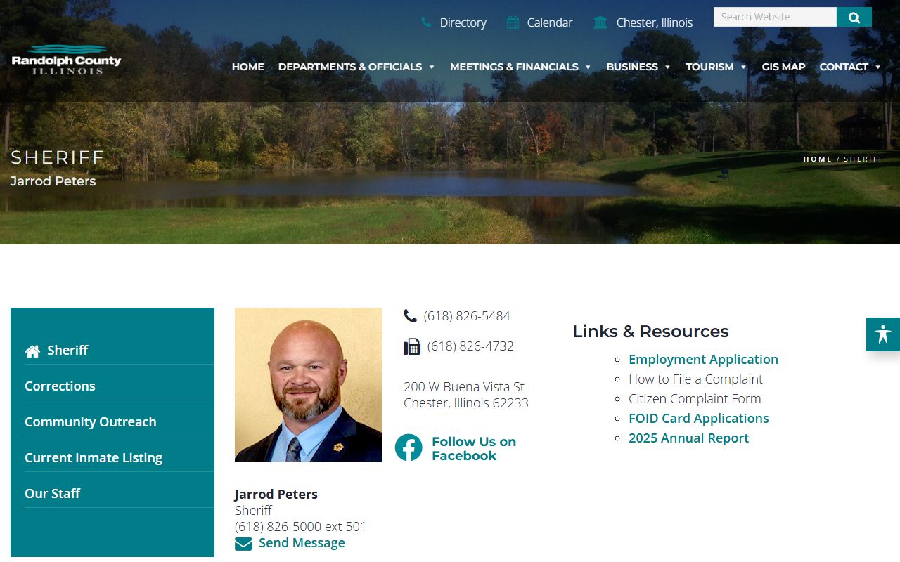 Randolph County Sheriff website for recent arrest information