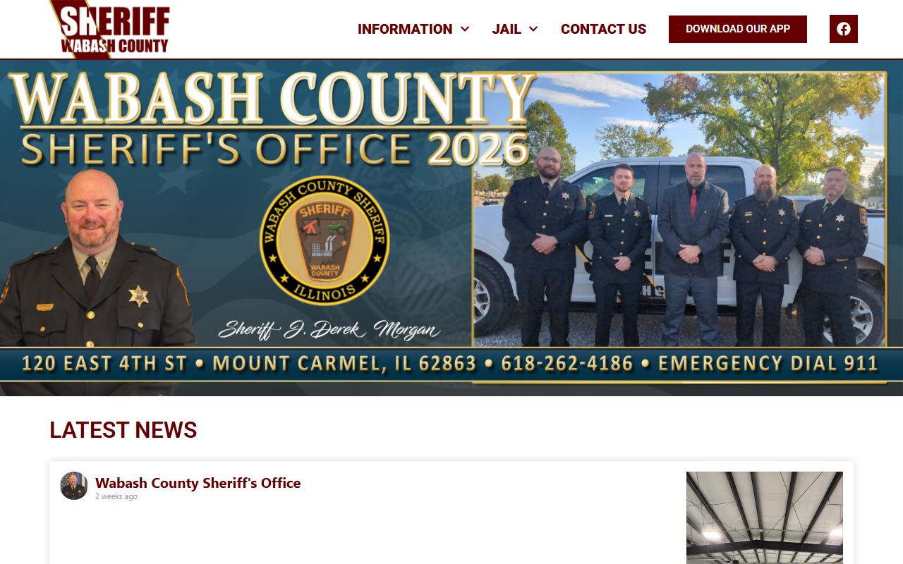 Wabash County Sheriff website for recent arrests and jail information