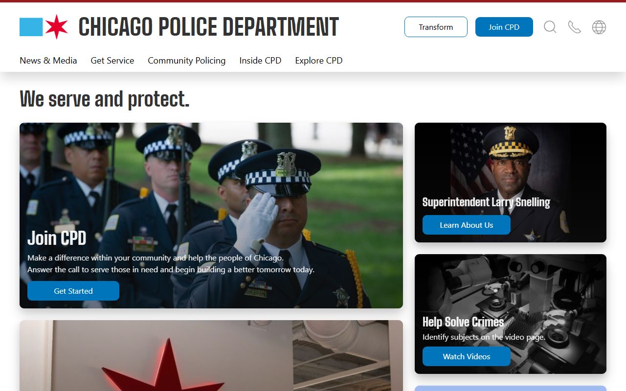 Chicago Police Department homepage for Illinois recent arrests information