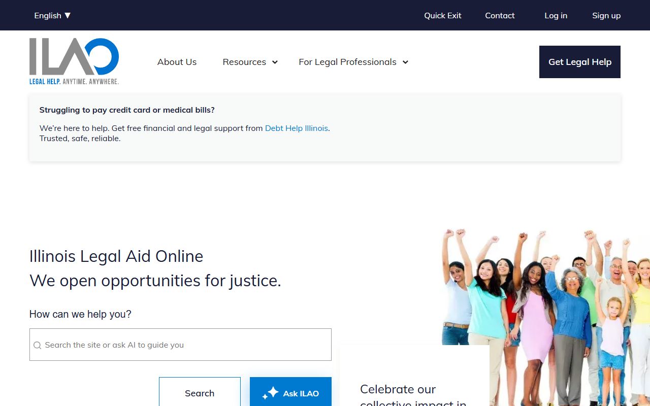 Illinois Legal Aid Online resource page for arrest records help